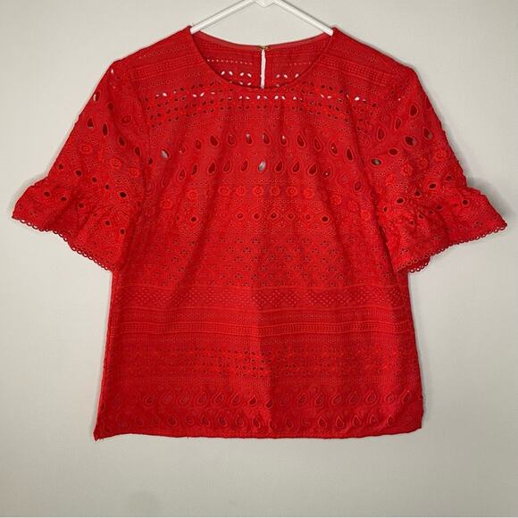 Trina Turk Poppy Darling Eyelet Top Size M - Picture 3 of 6